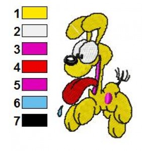 Odie Embroidery Design